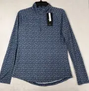 New Lady Hagen Medium Golf Shirt Blue 1/4 Zip Top Suncover Long Sleeve Womens