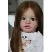 26" Finished Reborn Doll Toddler Girl Cloth Body Rooted Hair Art Handmade Toy