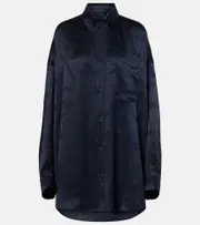 [Balenciaga] Balenciaga Cocoon silk shirt AU 6 black