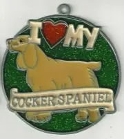 I Love my Tan Cocker Spaniel Suncatcher w/Suction cup (New Old Stock)