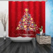 Stars Christmas Tree Shower Curtain