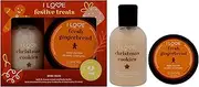 Miniature Festive Treat Box by I Love Cosmetics for Unisex - 2 Pc 3.3oz Christmas Cookie Bath and Shower Creme, 1.7oz Gingerbread Body Butter