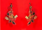 DISNEYS GIRLS PAIR OF DROP PIERCED MIINNIE MOUSE ENAMEL EARRINGS + STUD PR NEW