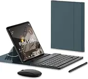 Jarttarn Wireless Keyboard and Mouse Compatible with Google Pixel Fold,Bluetooth Keyboard Wirelessly Connects with Leather Cover and Pen for Pixel Fold (Green)
