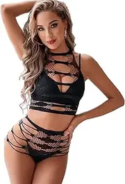 SEXYTINE Women See Through Bodycon Jumpsuit Mesh Jumpsuit See-throught