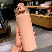 Vacuum InsulatedTravel FlaskInsulation Bottle with Straw Stainless Steel Insulation Cup Car Insulation Water Bottle (Color : Dark, Size : One Size) (Color : C, Size : One Size)