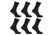 Mens Stay Up Non Elastic Diabetic Socks (Pack Of 6) (Black) (UK Shoe 6-11, EUR 39-45)
