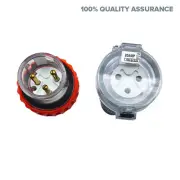20 AMP Male 3 Pin Plug w/ Female Plug 3 Round Pin Socket Outlet Extension 240V