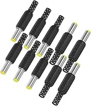 uxcell 10-Pack DC Male Connectors, 5.5x2.1mm Pure Copper Core Barrel Connector Plug for Laptop/CCTV Security Cameras/Lighting Power Connector DC Adapter Solder Power Replacement [Yellow]