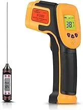 Infrared Thermometer, Digital IR Laser Thermometer Temperature Gun -26°F~1022°F (-32°C～550°C) Temperature Probe for Cooking/Air/Refrigerator