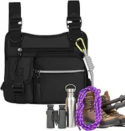 Men's Outdoor Chest Bag, Holster Secure Carry, Adjustable Multifunctional Bag, Wear-Resistant Vest with 3D Cut for Hiking, Gym Sports, Motorcycle, Workout, and Hunting