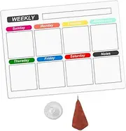 CANIGHT 1 Set Magnetic Dry Erase Planner Board for Fridge Reusable Weekly Schedule Board with Surface for Easy Organization Includes Suction Cup Towel for Home Office