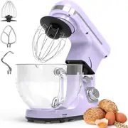 Advwin Purple Stand Mixer 5.5L Kitchen Food Mixer 1400W 6 Speed Electric Mixer with Tilt Head Pulse Home Stand Mixer