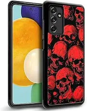 WANKBLC for Samsung Galaxy A14 5G Case, Shockproof Protective for Man Women Non-Slip for Samsung Galaxy A14 5G Horror Manga Style Red Skulls Crazy Pattern