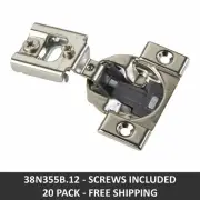 20 Pack Blum COMPACT BLUMOTION 3/4" Overlay Screw-on Hinge - 38N355B.12 x 20