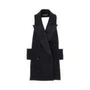 [DOLCE & GABBANA] DOLCE & GABBANA Gabardine double-breasted vest Woman 44 44 Black