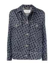 extended logo-patch monogram denim jacket FR34 Black
