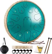 Steel Tongue Drum - 15 Note 14 Inch - Percussion Instrument - Hand Pan Drums wi