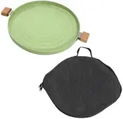 Perfk Grill Pan Camping Griddle Plate Frying Pan Flat Bottom BBQ Grill Plate with Handles for Picnic Travel Restaurant Home Fishing