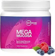 Microbiome Labs MegaMucosa - 'Leaky Gut' Powder Supplement - Gut Lining & Immune Support with Immunoglobulins & Amino Acids - Berry Acai Flavor Powder for Adults, Children & Teens (5.5 oz)