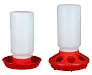 1 Quart Feeder & Water Bottle Set Poultry Chicken Chicks Quail