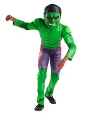 NWT Disney Store Avengers Incredible Hulk Halloween Costume Kids Sz 11/12
