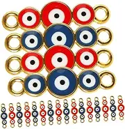 [TEHAUX] Diy Jewelry Supplies 20pcs Evil Eye Necklace Charms Open Bezel Pendants for Bracelet Charm Making