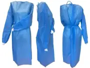 Isolation Gown SMS Knit Cuff Disposable Medical/Dental,30gsm, Blue (100 pcs)