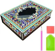 KBIBCK Diamond Painting Jewellery Box, Jewellery Box, Storage Box, DIY Diamond, Mandala Diamond Painting with Mirror, Diamond Art Organiser Storage Box for Women and Girls