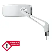 SHIN YO Handlebar mirror, rectangular, aluminum, chrome, silver