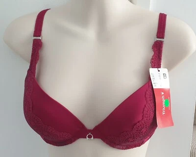 Triumph "Ruby" Satin Plunge Bra Size 10DD Brand New With Tags