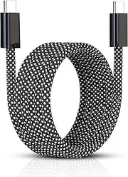 [Avarrix] Australia Magnetic USB C to USB C Charger Cable, 66W(3A) Fast Charging Cord, Type C Charging Cable 1m, Nylon Braided, Compatible with iPhone, iPad, MacBook, Samsung Galaxy (Black)