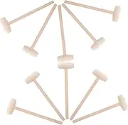 GLSTOY 10pcs Mini Wooden Hammer Ergonomic Handheld Mallets for Design for Crafting and Fun Activities