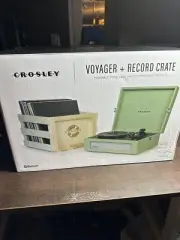 Crosley Voyager 3-Speed Portable Turntable with Bluetooth KT8017A-SA With Crate