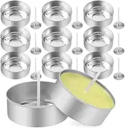 150Pcs Aluminum Tea Lights Cups, Empty Case Wax Containers With 150 Pcs Wicks, Mold for DIY Candle Making Supplies, Empty Containers for Candle Lovers