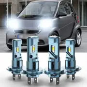 4X 6000K H7 + H7 LED Headlight High low beam Bulb For Smart Fortwo 2008-2015 (for: Smart)