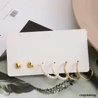 在飛比找露天拍賣優惠-Earring Set 3 pairs of Love Ea