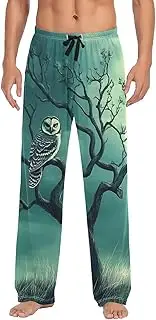 [XYMZR] Owl Tree Moon Men's Pajama Bottoms Lounge Pajama Pants Sleep Bottoms with Pockets for Men S