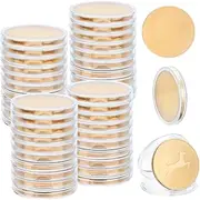 WEBEEDY 40 PCS Blank Challenge Coin Engraving Blanks Coins Metal Stamping Blank Coin 40 mm/1.57 Inch Round Tags Threaded Edged Coin with Acrylic Protection Box for DIY Crafts Engraving,Gold