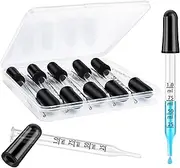 Herain Dropper Pipette-10 Pcs, 1ml Glass Eye Dropper for Essential Oil, Crafts, Skincare, Scientific Experiments, Measuring and Transferring a Variety of Liquids