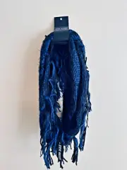 Steve Madden Knitted Scarf Infinity Loop Cowl Black/ Blue One Size Fits All NEW