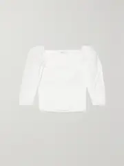 [VINCE] VINCE - Cropped Cotton-poplin Blouse - White - US10 US 10 White
