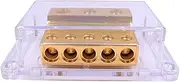 IOIUSKKU 3-in-5-out Car Audio for Amplifier Power Terminal Block Stereo Dustproof Junction Box Automotive Automobile Repair Upgrade, Aluminum Alloy