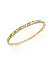Bloomingdale's Fine Collection Emerald & Diamond Bangle Bracelet in 14K Yellow Gold