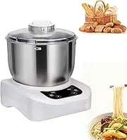 Large Capacity Electric Dough Maker with Ferment Function for Baking Bread Dough & Pizza Dough, Dough Whisk 304 Stainless Steel Blender Add Water/Seasoning with Top Small Window,5L,White