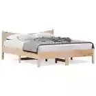 Wooden Bed Frame Solid Pine Wood Slats Base Platform for Mattress Size 150x200cm