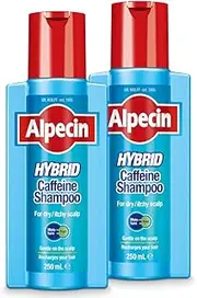 [Alpecin] Hybrid Shampoo 2x 250ml | Natural Hair Growth Shampoo for Sensitive and Dry Scalps | Energizer for Strong Hair | Hair Care for Men Made in Germany
