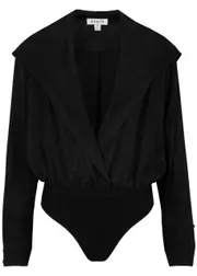 Alaïa Hooded Satin-jacquard Bodysuit - Black - 40 (UK12 / M) 40 (UK12 / M)