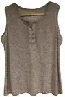 Liz Claiborne Gray Melange Sleeveless Crew Neck Blouse Sz XL Stretchy Top BN