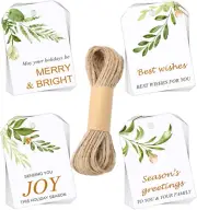 Holiday Gift Tags 100PCS Gift Tags with String Attached White Tags for Gift Bags
